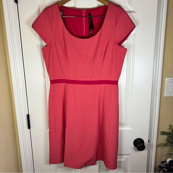Marc New York Andrew Mark Cap Sleeve Mini Dress Size 14 Red Pink - Picture 2 of 8